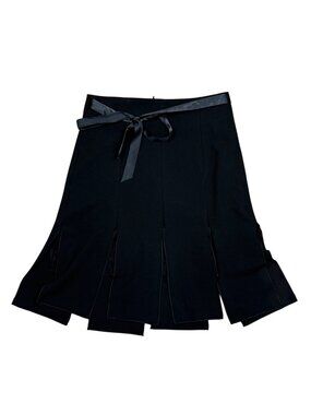 Vintage Y2K Black Pleated Mini Skirt Spring Street Size 3 Goth Balletcore School